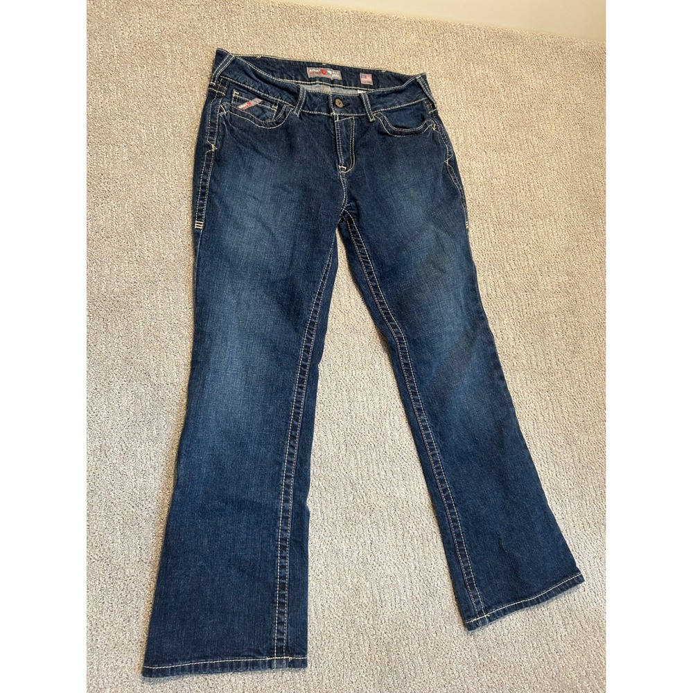Ariat FR Mid Rise Bootcut Jeans Dark Wash Flame Resistant Denim 31S 31x30